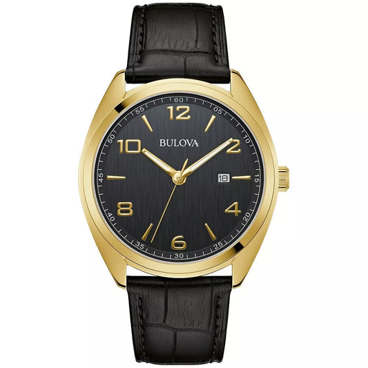 Bulova Classic Black Leather Men's Watch 97B211