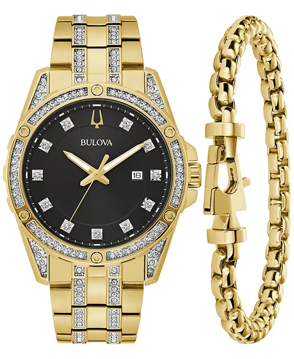 Bulova Classic Crystal Accent Men's Watch Set 98K115