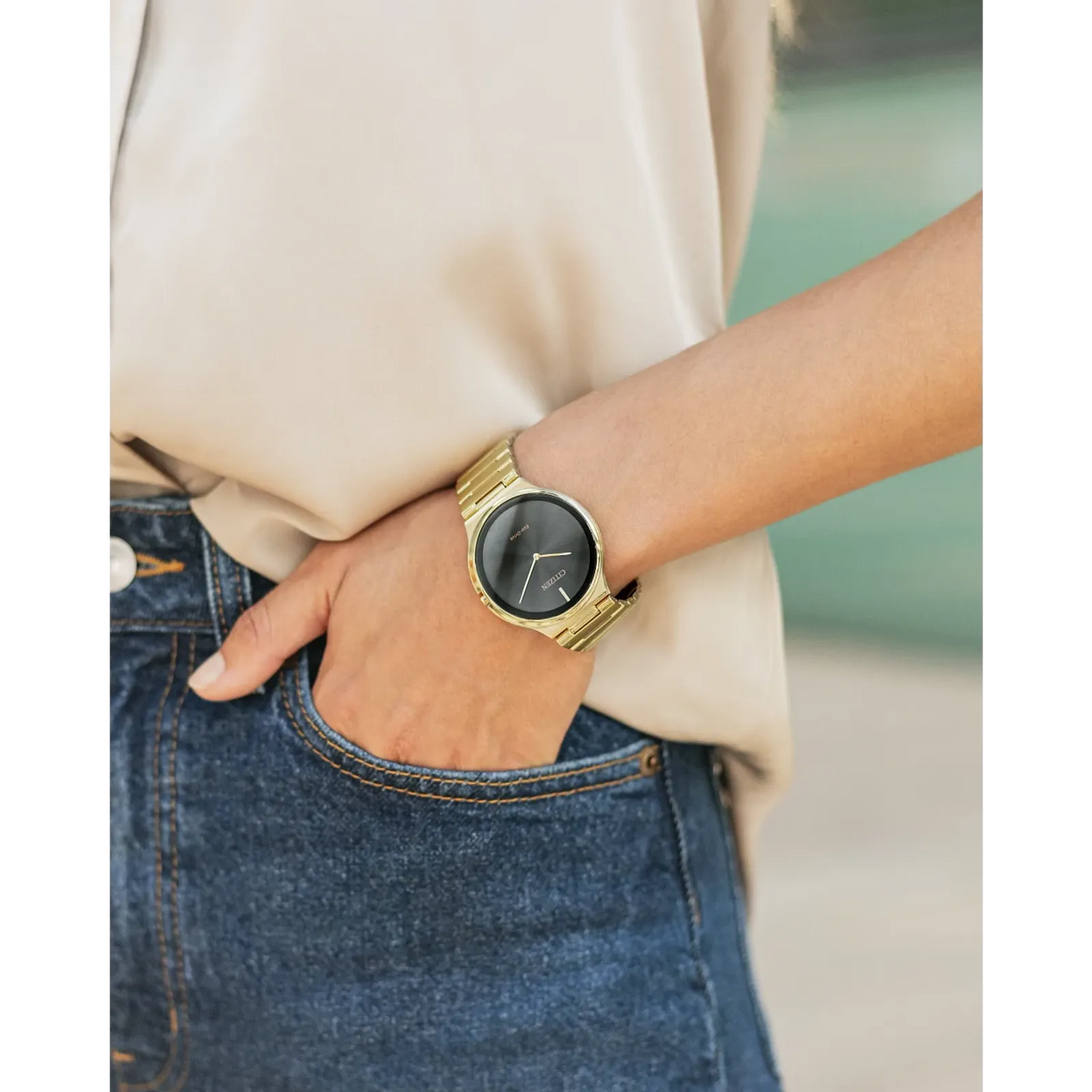 Citizen Stiletto Eco-Driv Black Dial Unisex Watch AR3112-57E