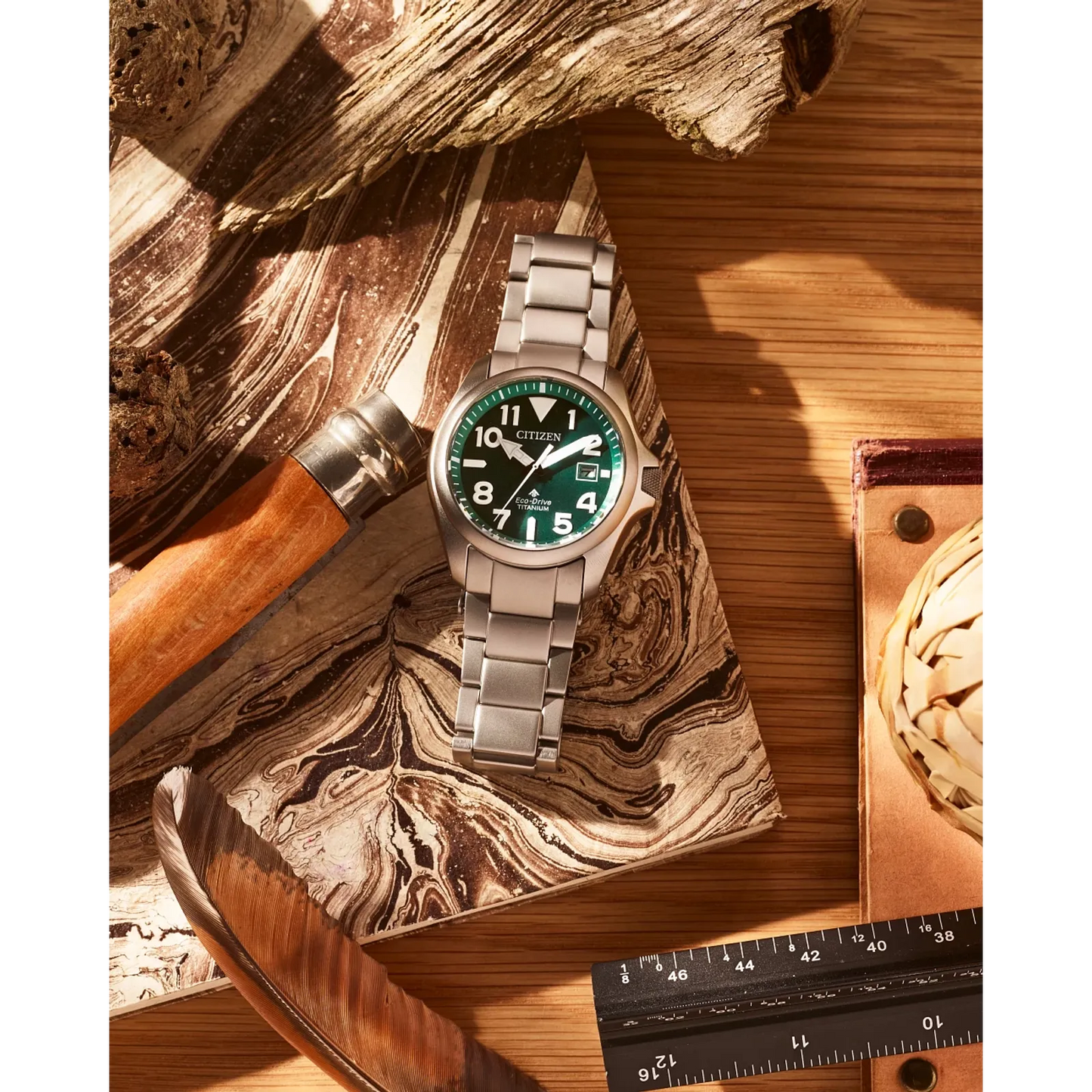 Citizen Promaster Tough Green Dial Super Titanium Eco-Drive Men's Watch BN0241-59W
