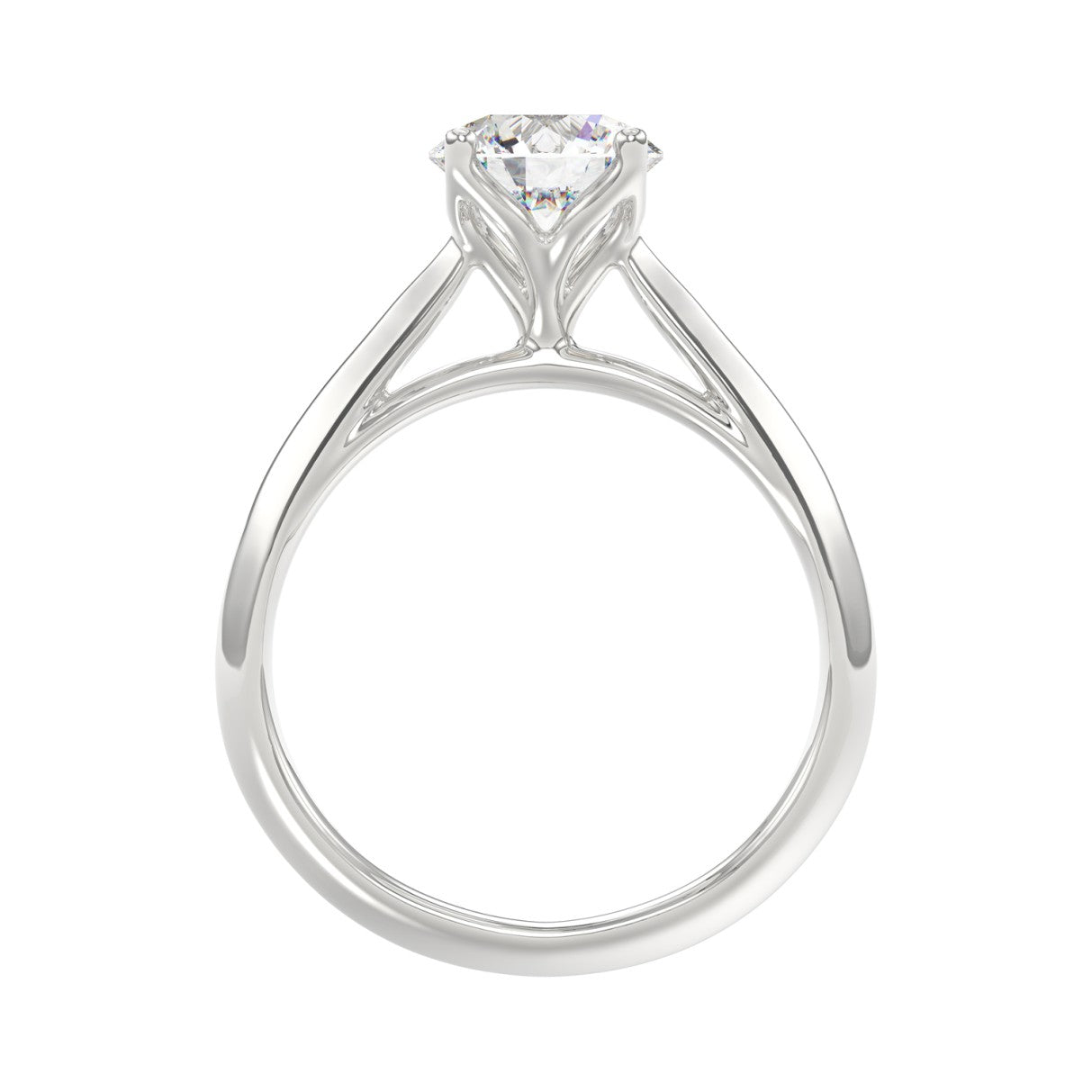 LADIES SOLITAIRE RING 1 1/2CT ROUND DIAMOND 14K WHITE GOLD