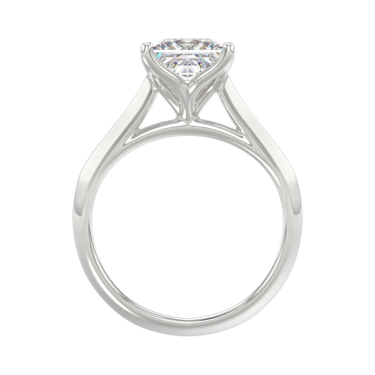 LADIES SOLITAIRE RING 2 1/2CT PRINCESS DIAMOND 14K WHITE GOLD