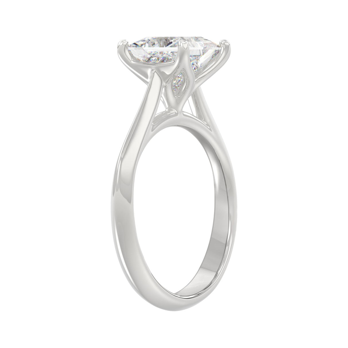 LADIES SOLITAIRE RING 2 1/2CT PRINCESS DIAMOND 14K WHITE GOLD