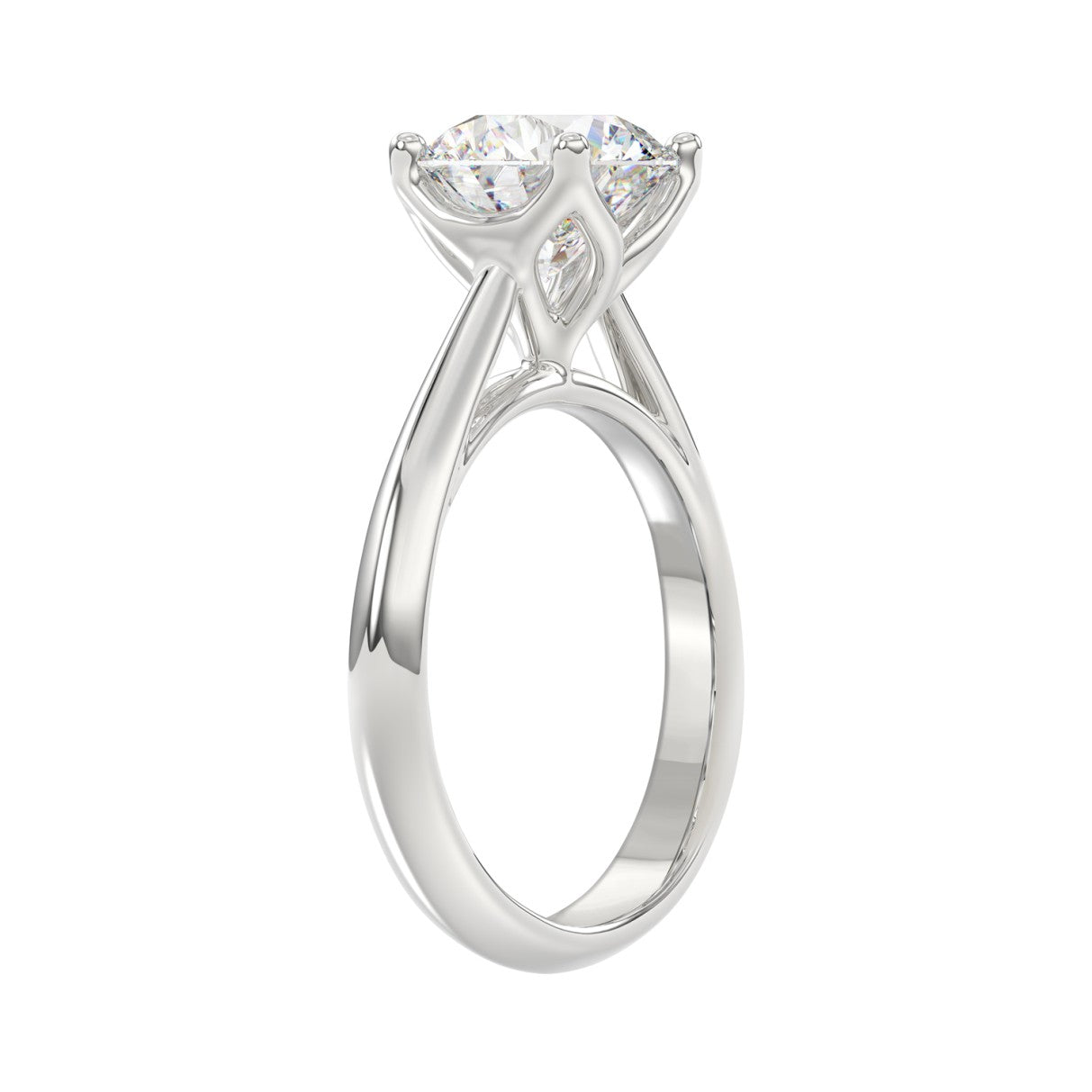 LADIES SOLITAIRE RING 2 1/2CT ROUND DIAMOND 14K WHITE GOLD