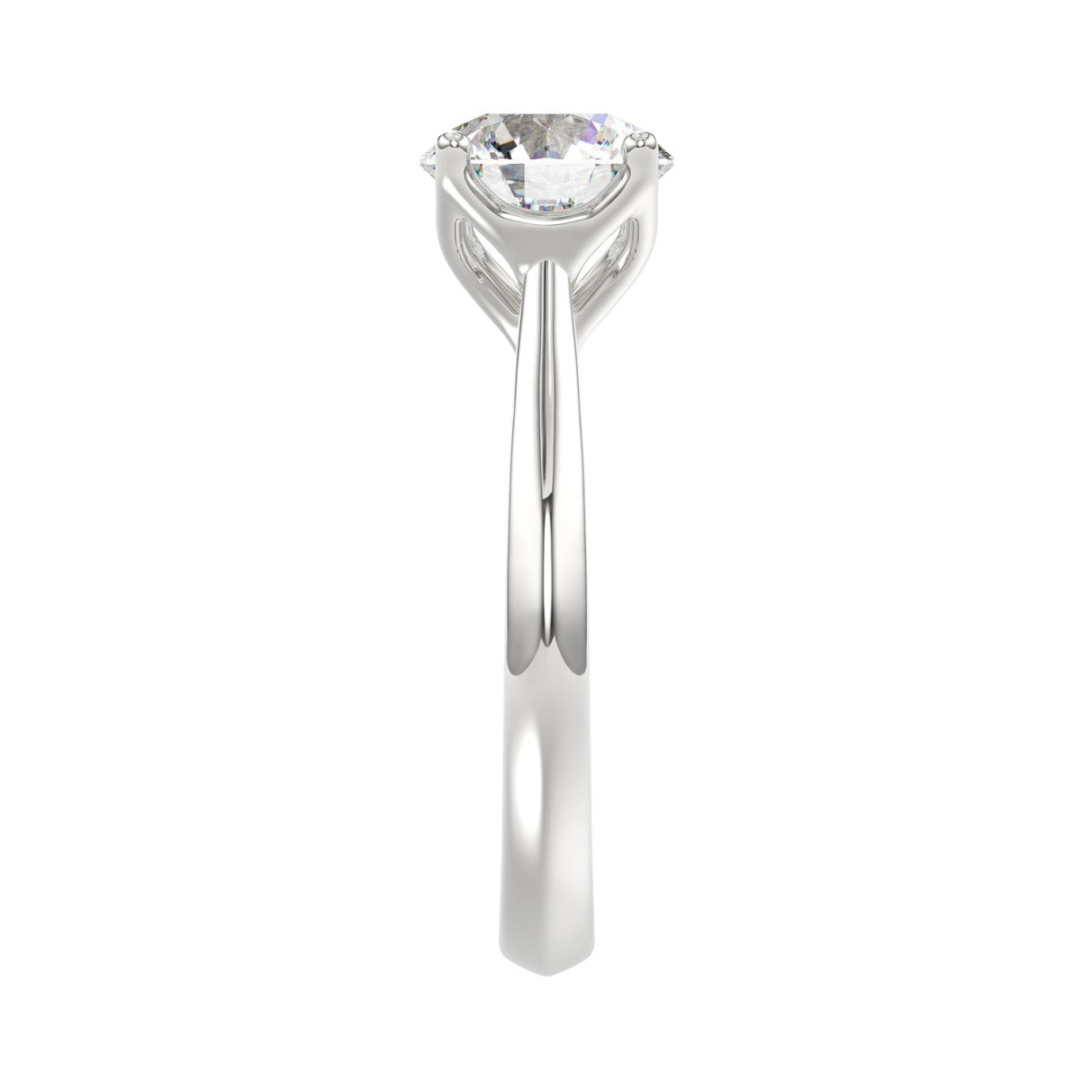 LADIES SOLITAIRE RING 2 1/2CT ROUND DIAMOND 14K WHITE GOLD