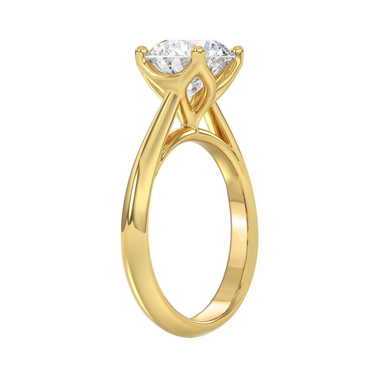 LADIES SOLITAIRE RING 2 1/2CT ROUND DIAMOND 14K YELLOW GOLD