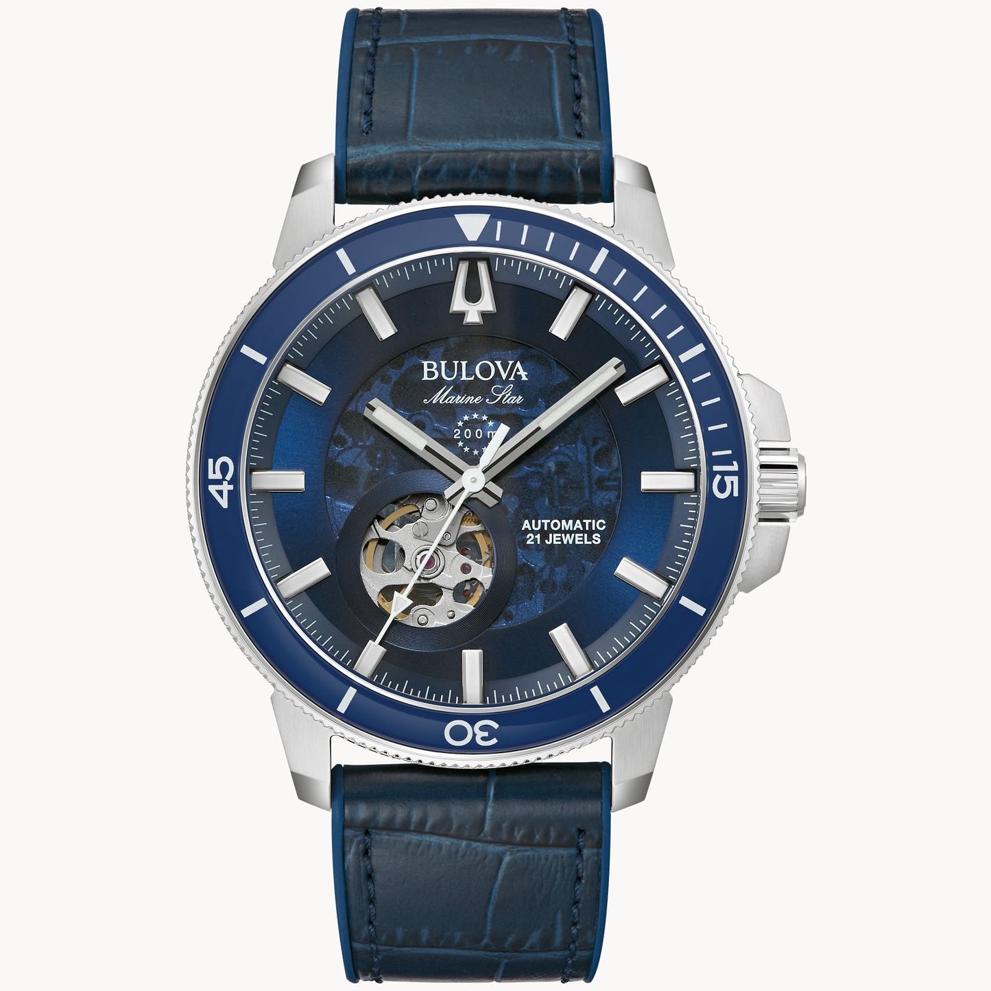 Bulova Marine Star 'Series C'  Automatic Leather Men's Watch 96A291