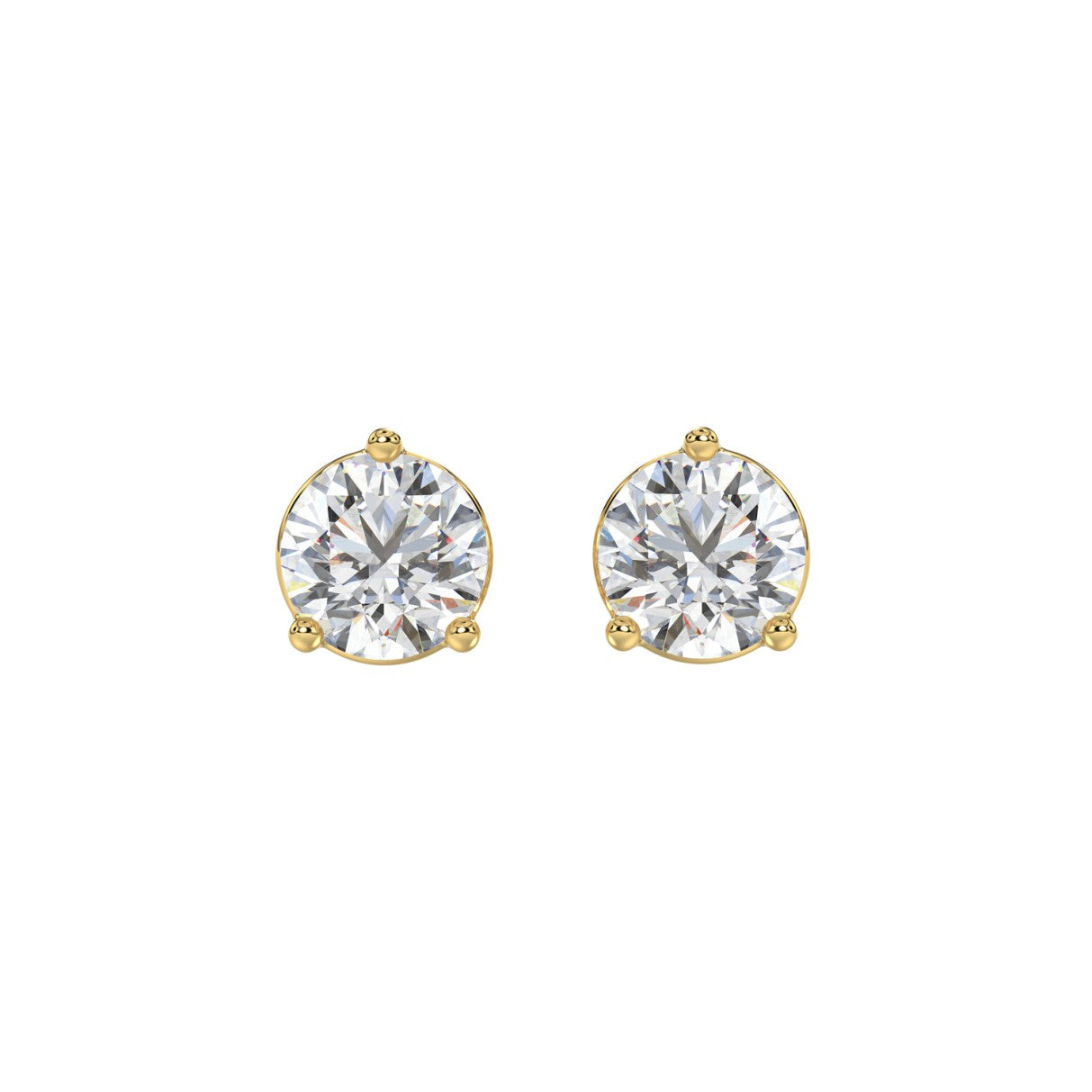 14K YELLOW GOLD 3CT ROUND DIAMOND LADIES SOLITAIRE EARRINGS (CENTER STONE ROUND DIAMOND 1 1/2CT)