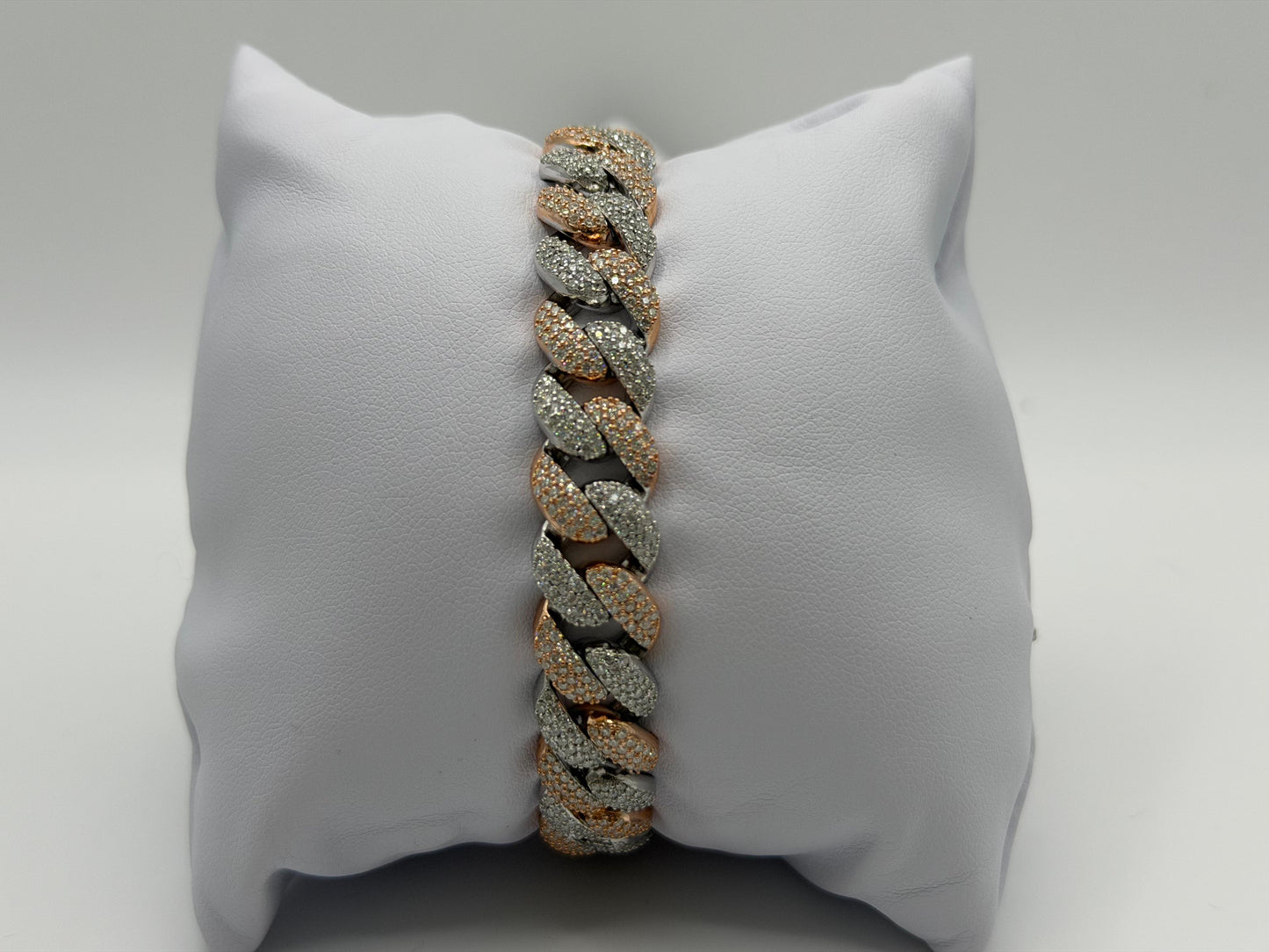 Moissanite Cuban Link Bracelet 14K Gold