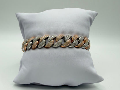 Moissanite Cuban Link Bracelet 14K Gold