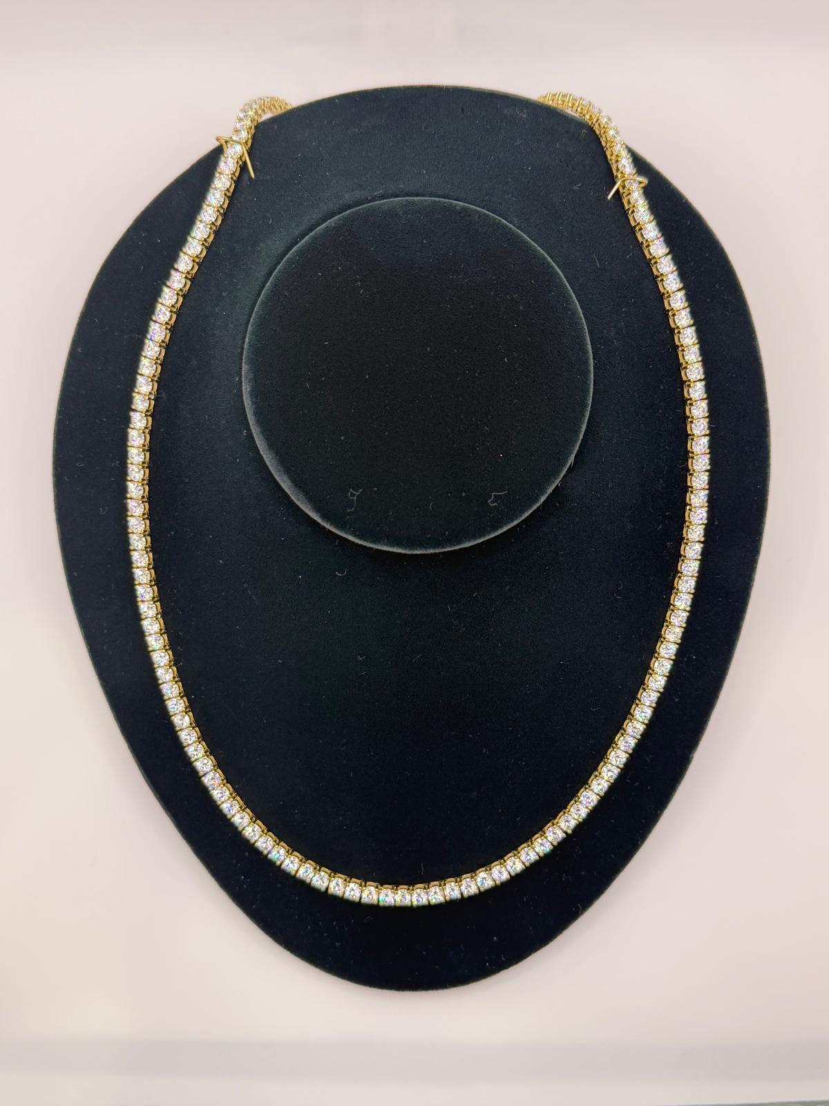 S925 MOISSANITE TENNIS CHAIN YELLOW GOLD