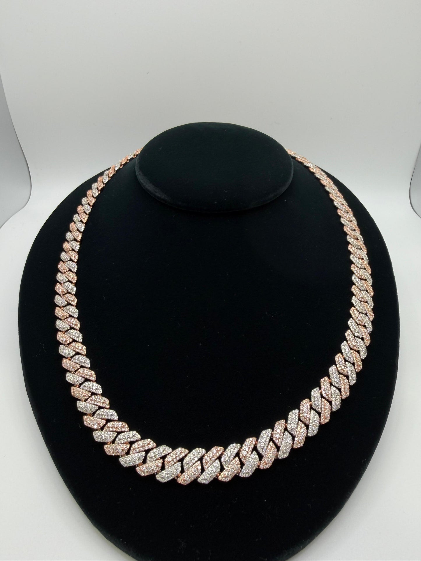 S925 MOISSANITE SOLID CUBAN LINK CHAIN - Rose Gold -70% OFF