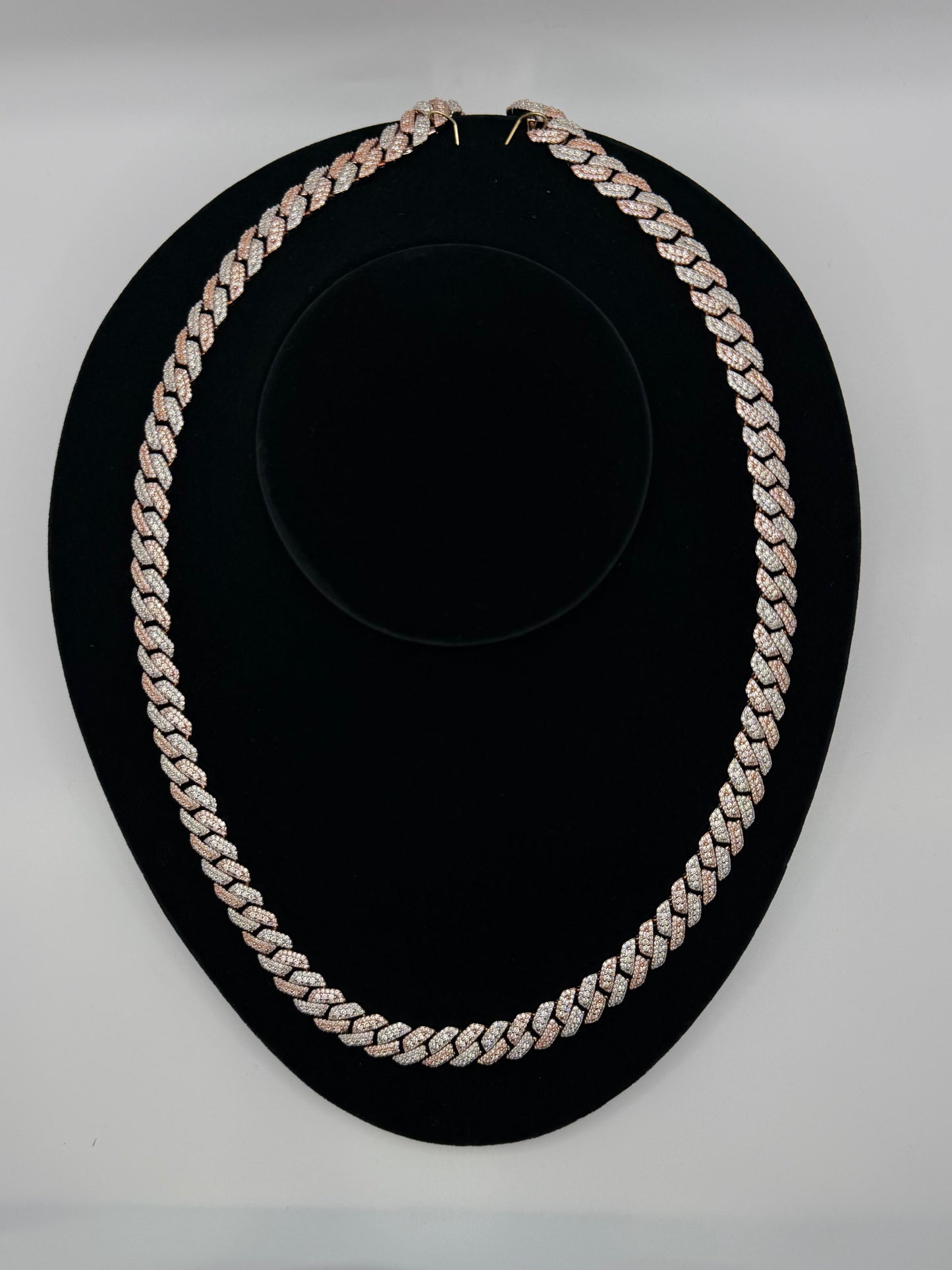 S925 MOISSANITE SOLID CUBAN LINK CHAIN - Rose Gold -70% OFF