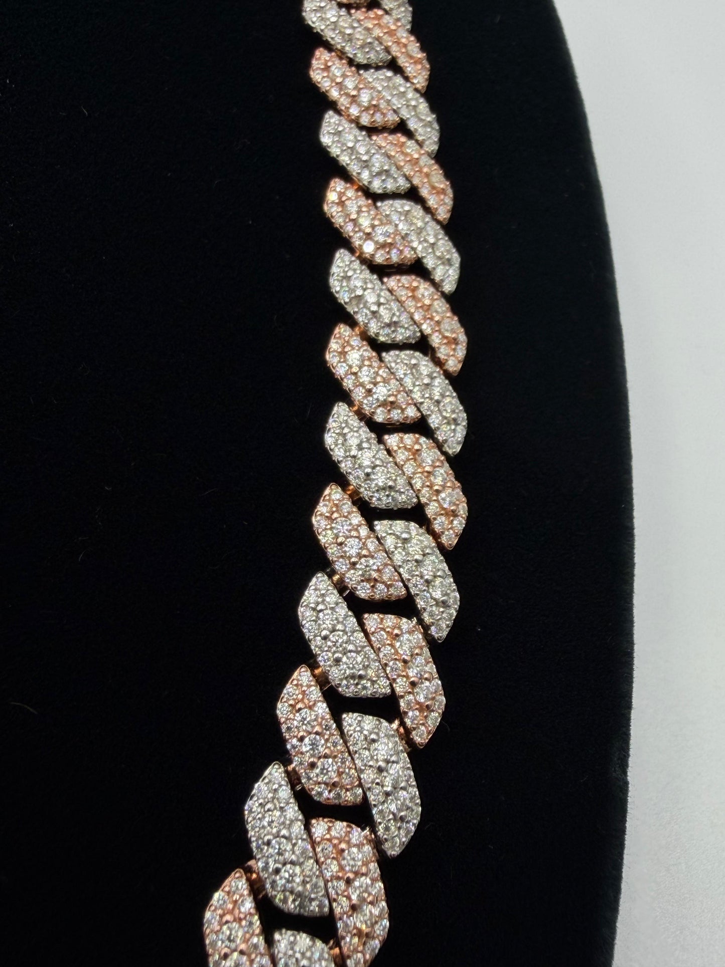 S925 MOISSANITE SOLID CUBAN LINK CHAIN - Rose Gold -70% OFF