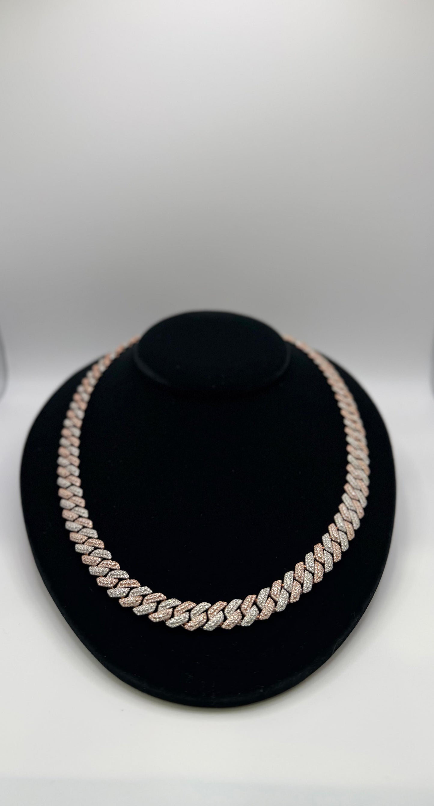 S925 MOISSANITE SOLID CUBAN LINK CHAIN - Rose Gold -70% OFF