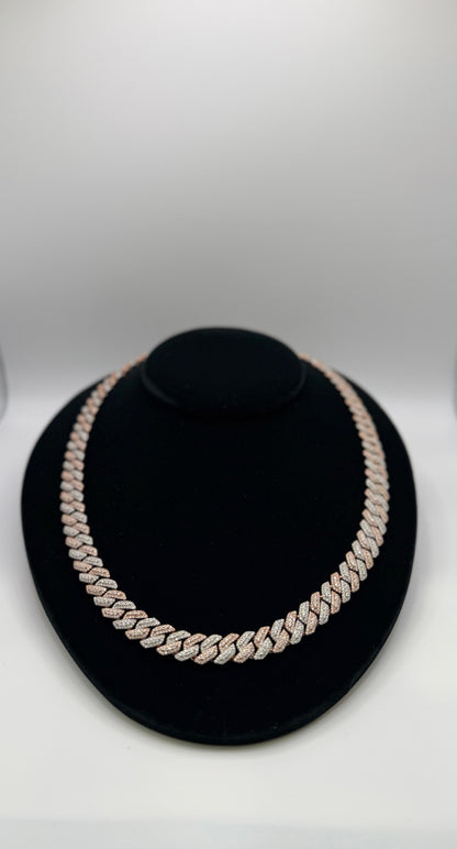 S925 MOISSANITE SOLID CUBAN LINK CHAIN - Rose Gold -70% OFF