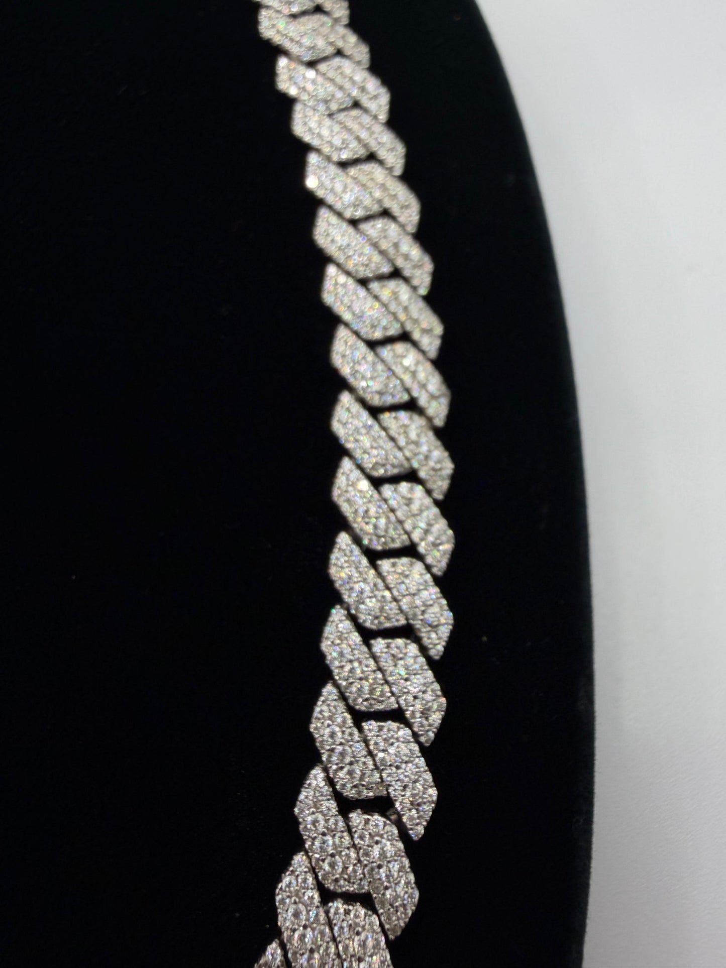 S925 MOISSANITE SOLID CUBAN LINK CHAIN - Silver -70% OFF