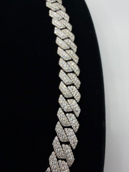 S925 MOISSANITE SOLID CUBAN LINK CHAIN - Silver -70% OFF