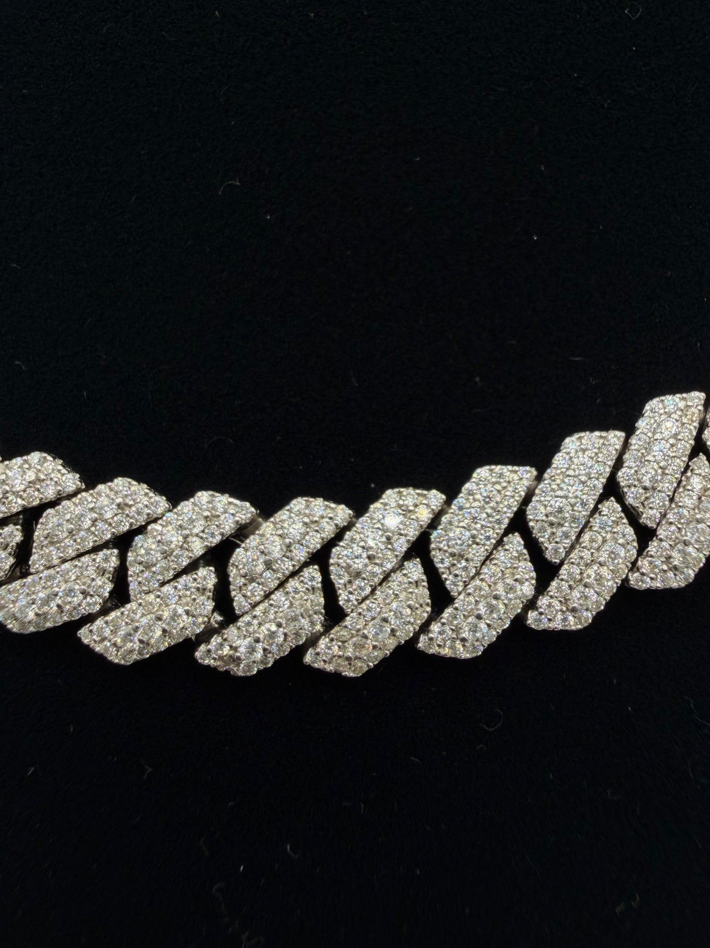 S925 MOISSANITE SOLID CUBAN LINK CHAIN - Silver -70% OFF