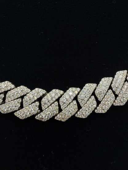 S925 MOISSANITE SOLID CUBAN LINK CHAIN - Silver -70% OFF
