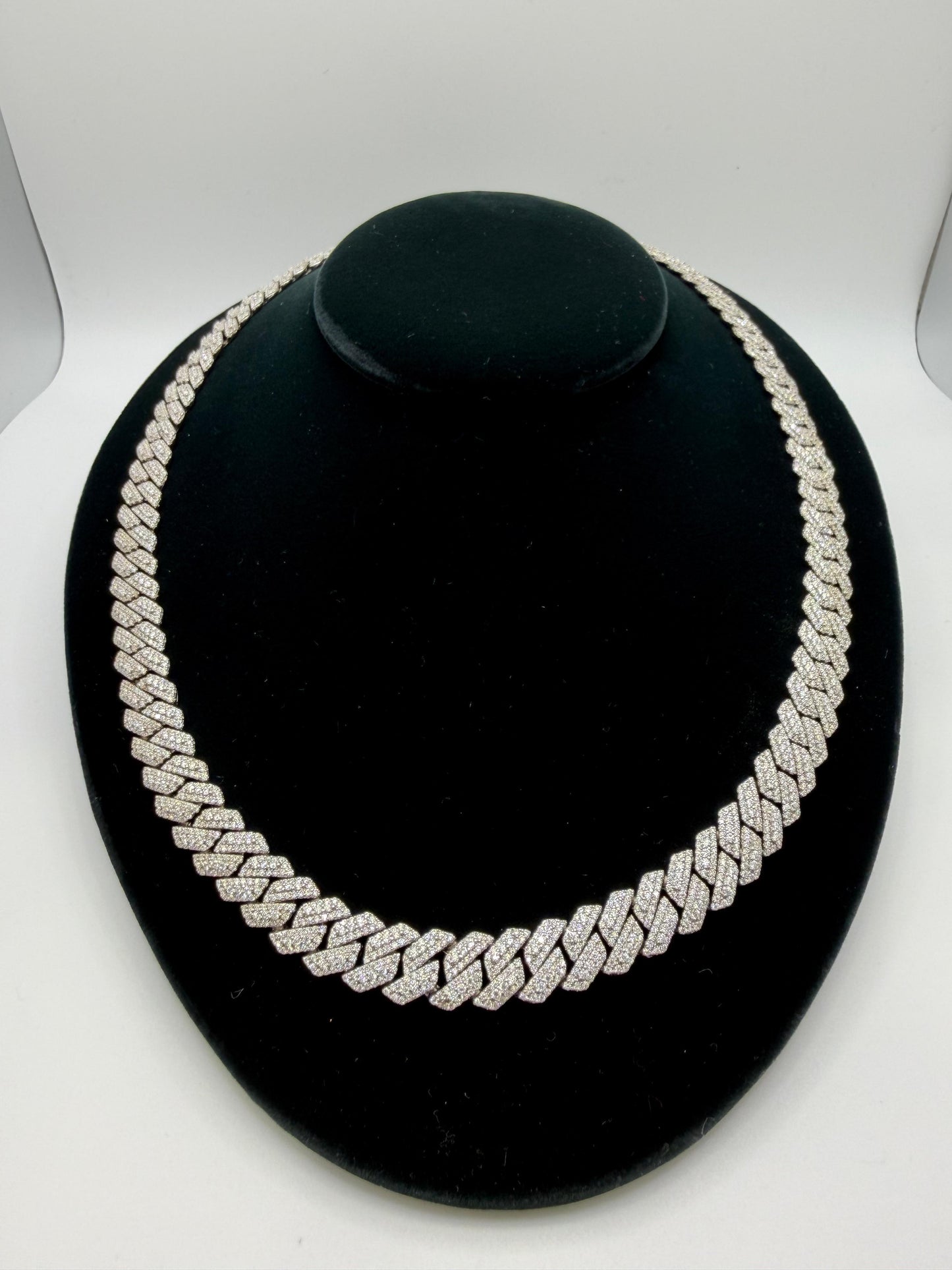 S925 MOISSANITE SOLID CUBAN LINK CHAIN - Silver -70% OFF