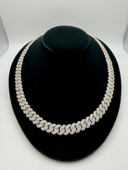 S925 MOISSANITE SOLID CUBAN LINK CHAIN - Silver -70% OFF