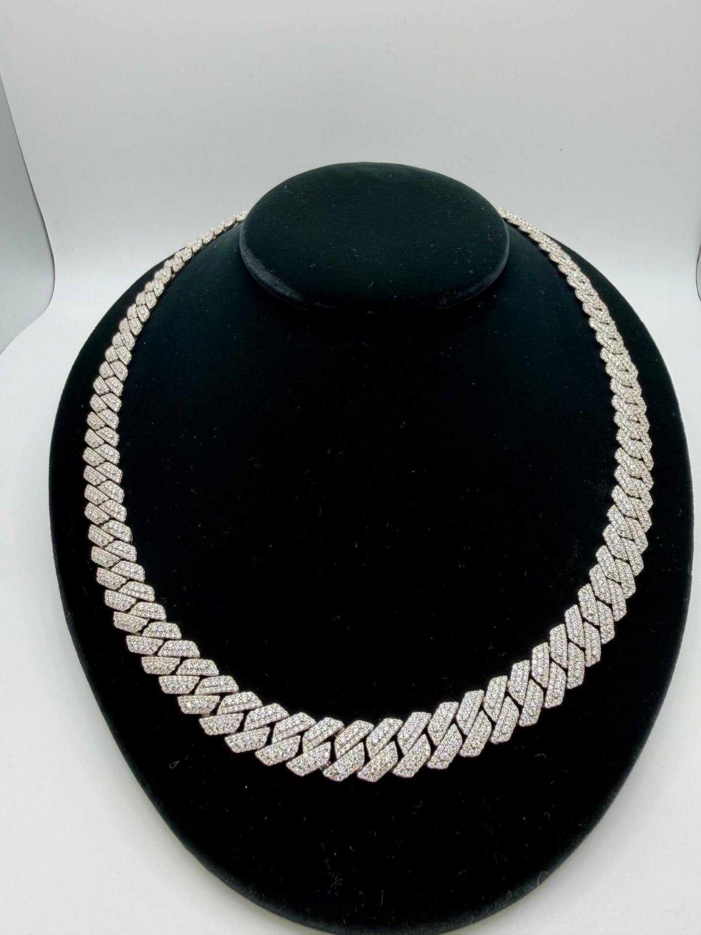 S925 MOISSANITE SOLID CUBAN LINK CHAIN - Silver -70% OFF